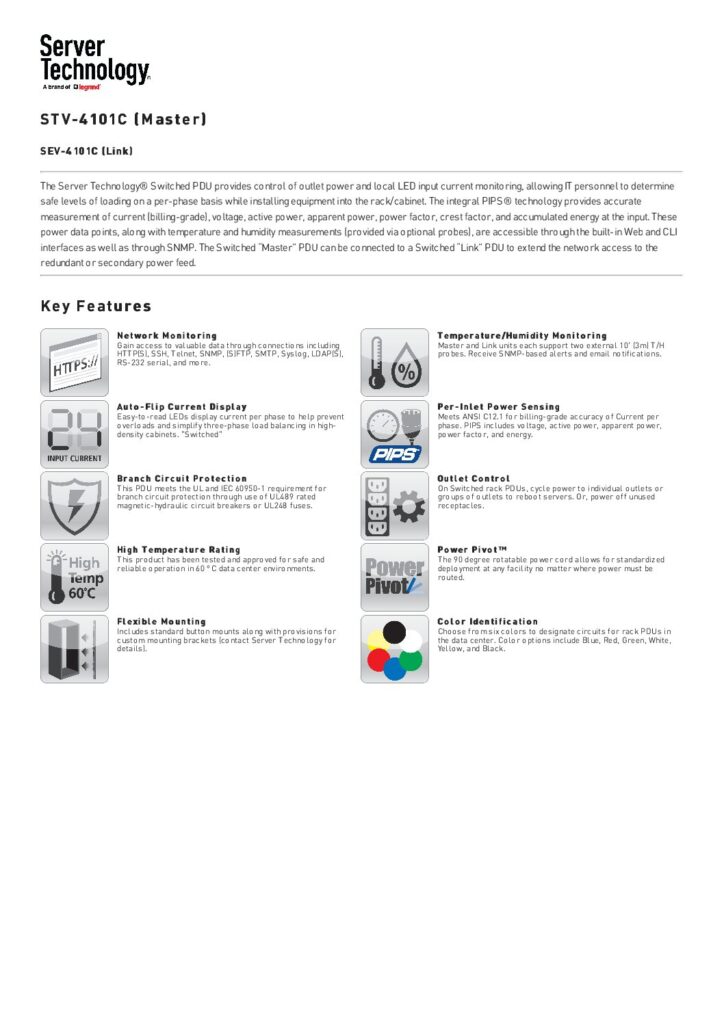 thumbnail of Server Tech PDU STV-4101C