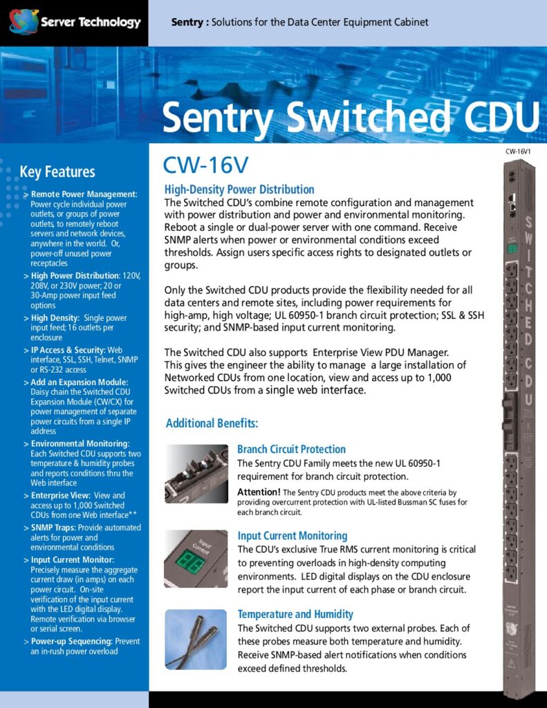 thumbnail of Server Tech Switched CDU CW-16V