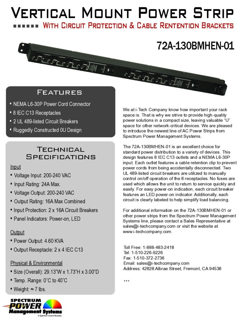 thumbnail of Spectrum Power 72A-130BMHEN-01_PDU