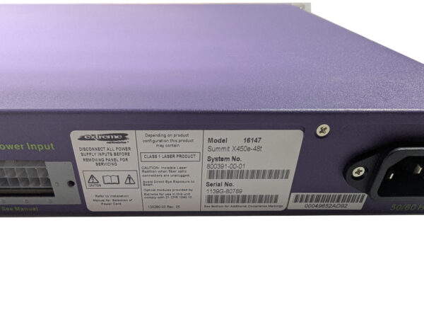 Extreme Networks Summit X450e-48t Switch with XGM2-2bt 10GBASE-T Module - Image 3