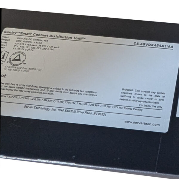 Server Technology CS-48VDX454A1AA Smart PDUs 240V 17.3kW 48A 3-PH 96-Outlets IEC 60309 Plug (3) - Copy Server Technology CS-48VDX454A1/AA Smart PDU 240V 17.3kW 48A 3-PH 48-Outlets IEC 60309 Plug
