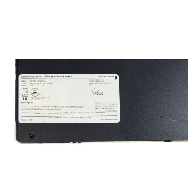 Server Technology CW-24V2C458C1 Switched PDU 208V 24-Outlets L6-20P Input