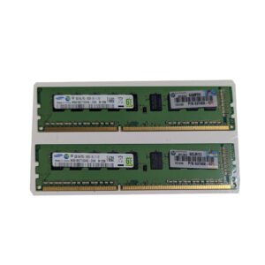 HP 637458-571 Samsung 4GB (2x2GB) PC3-10600E 1333MHz DDR3 240-Pin RAM Server Memory M391B5773DH0-CH9 (1) HP 637458-571 Samsung 4GB (2x2GB) PC3-10600E 1333MHz DDR3 240-Pin RAM Server Memory M391B5773DH0-CH9