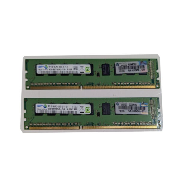 HP 637458-571 Samsung 4GB (2x2GB) PC3-10600E 1333MHz DDR3 240-Pin RAM Server Memory M391B5773DH0-CH9