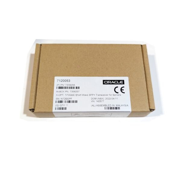 Oracle X-OPT 1/10GbE Short Wave SFP+ Transceiver for Servers 7358257 (NEW)