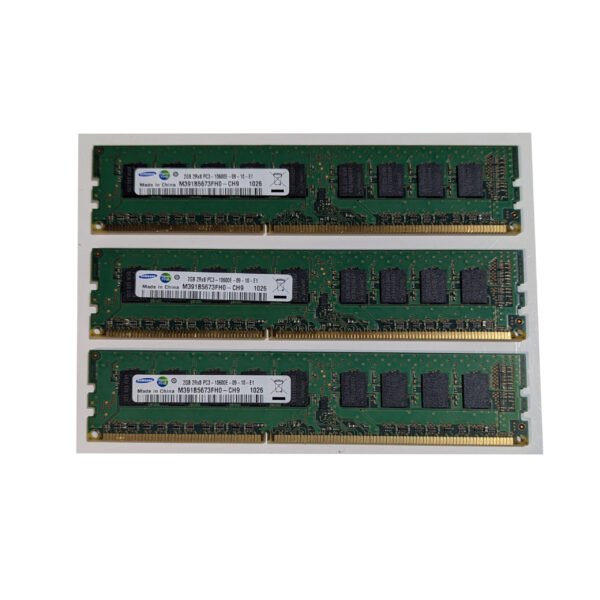 Samsung 6GB (3x2GB) PC3-10600E 1333MHz DDR3 240-Pin RAM Server Memory M391B5673FH0-CH9