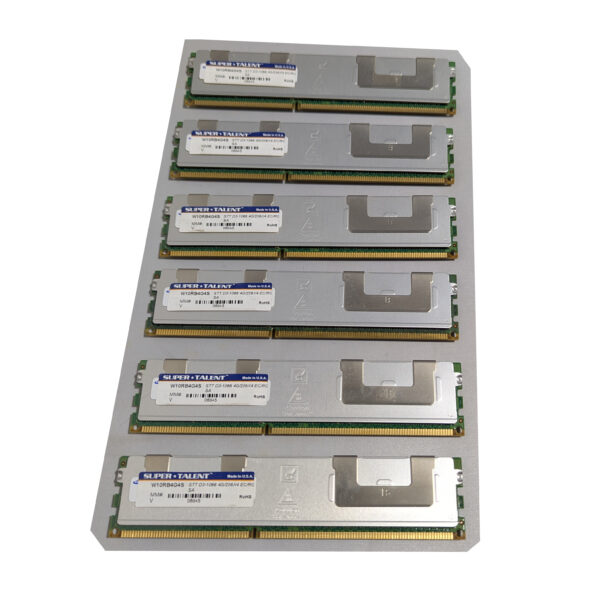 Super Talent W10RB4G4S Hynix 24GB (6x4GB) PC3-8500 1066MHz DDR3 240-Pin RAM Server Memory (1) Super Talent W10RB4G4S Hynix 24GB (6x4GB) PC3-8500 1066MHz DDR3 240-Pin RAM Server Memory