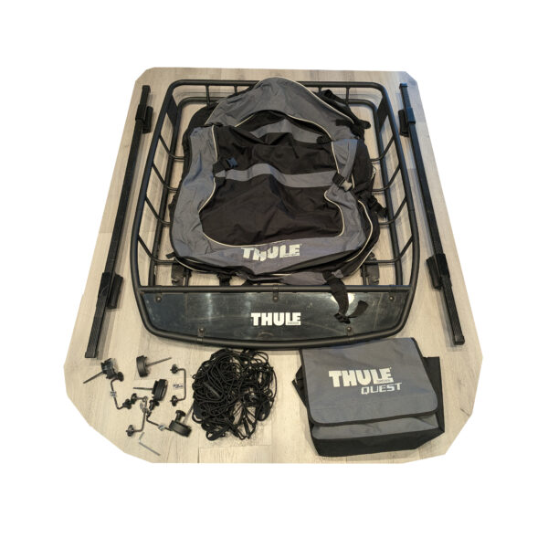 Thule Canyon XT Roof Basket Black 859002859XT with Cargo Net & Cargo Bag (1) Thule Canyon XT Roof Basket Black 859002/859XT with Cargo Net & Cargo Bag