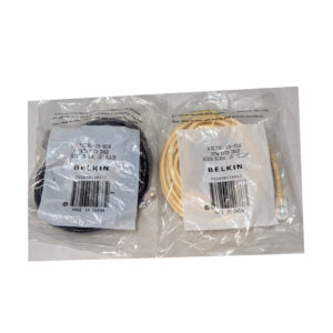 Belkin (Qty 2) Cat5e 15Ft Patch Cord RJ45 Network Cables Black & Yellow A3L791-15-BLK