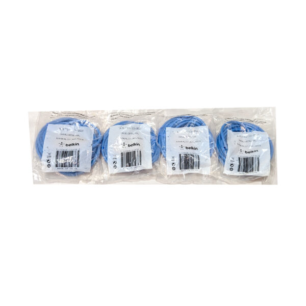 Belkin (Qty 4) Cat5e 15Ft Patch Cord RJ45 Network Cables Blue A3L791-15-BLU