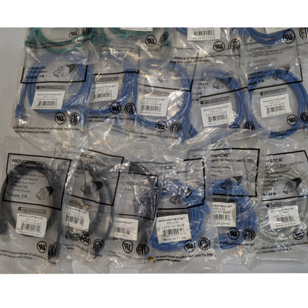 Monoprice (Qty 15) Cat5e Ethernet Patch Cables Mixed Length and Colors