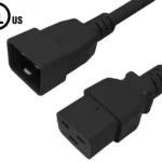 Phantom Cables IEC 320 C19 to C20 SJT AC Power Cords 12AWG Black 15' PW-125-15