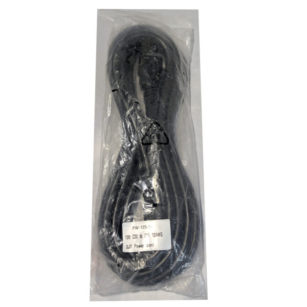 Phantom Cables IEC 320 C19 to C20 SJT AC Power Cords 12AWG Black 15' PW-125-15