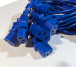 Unirise (QTY 9) AC Power Cords 5 Feet 10A 250V 18AWG IEC C13 to C14 Blue E206144