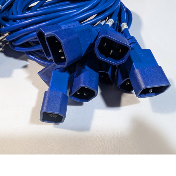 Unirise (QTY 9) AC Power Cords 5 Feet 10A 250V 18AWG IEC C13 to C14 Blue E206144