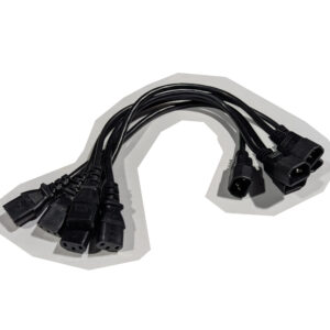 Well Shin (QTY 5) H05VV-F AC Extension Power Cords 10A 250V 1.5 Feet IEC C13 to IEC C14