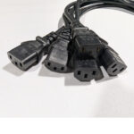 Well Shin (QTY 5) 1.5 Feet IEC C13 to C14 AC Extension Power Cords 10A 250V H05VV-F