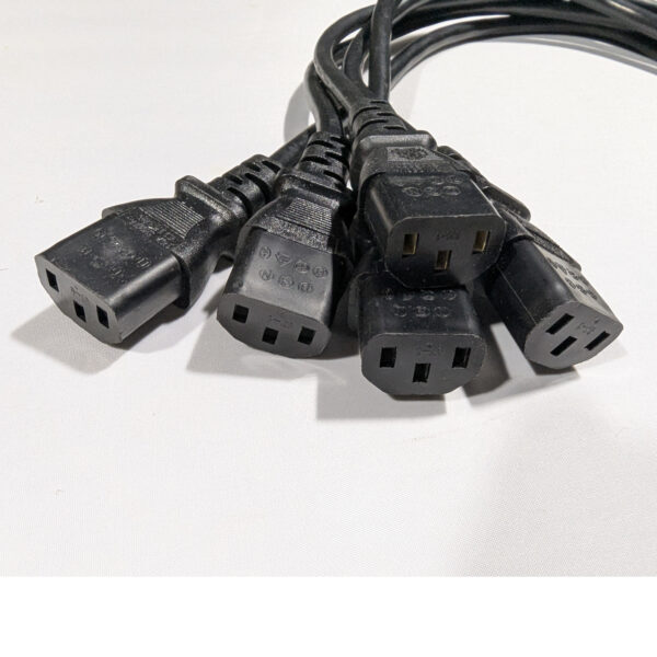 Well Shin (QTY 5) 1.5 Feet IEC C13 to C14 AC Extension Power Cords 10A 250V H05VV-F