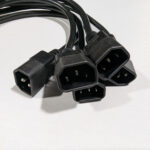 Well Shin (QTY 5) 1.5 Feet IEC C13 to C14 AC Extension Power Cords 10A 250V H05VV-F