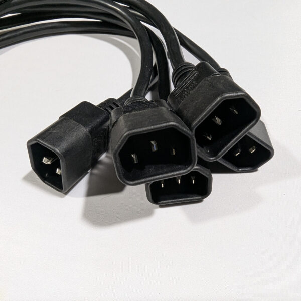 Well Shin (QTY 5) 1.5 Feet IEC C13 to C14 AC Extension Power Cords 10A 250V H05VV-F