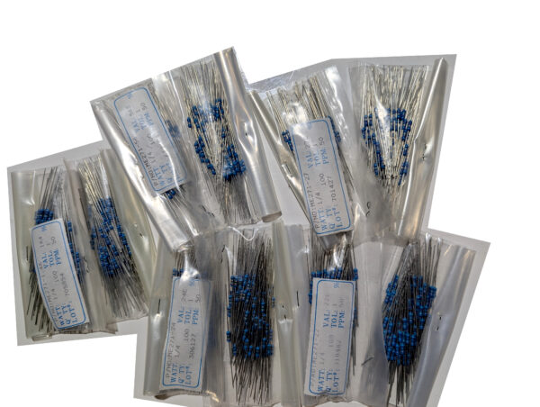 Xicon (Qty 1000) Metal Film Axial Fixed Resistors ¼W (.25W) 22-1.4K Ω ±1% (2) Xicon (Qty 1000) Metal Film Axial Fixed Resistors ¼W (.25W) 22-1.4K Ω ±1%