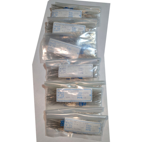 Xicon (Qty 1200) Metal Film Axial Fixed Resistors ¼W (.25W) 140k-360k Ω ±1%