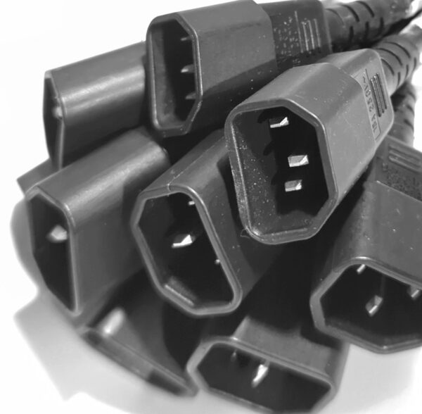 Yung Li AC Power Cables (Qty 9) IEC C14 to C19 3 Feet 16A 250V 14AWG Black PWRC14C19-03F-15A
