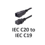C19 to C20 Volex (Qty 5) AC Extension Power Cables IEC C19 to C20 2 Feet 16A 250V 14AWG Black E62405