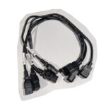 HP (QTY 4) AC Extension Power Cords 10A 250V 17AWG 2Feet IEC C13 to C14 (142263-008)