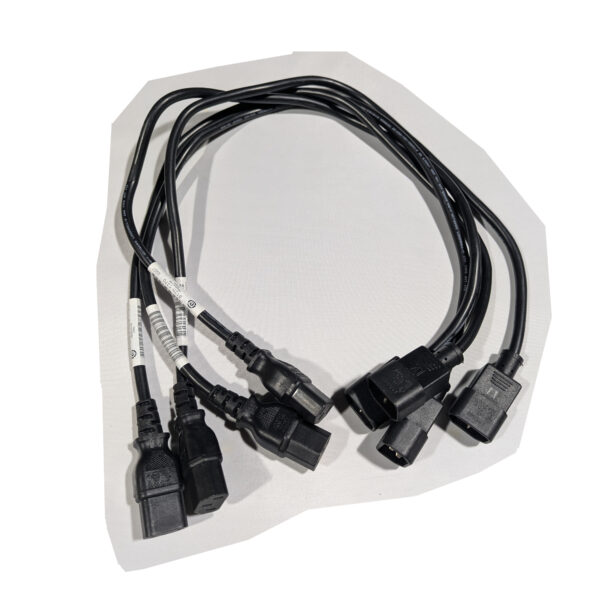 HP (QTY 4) AC Extension Power Cords 10A 250V 17AWG 2Feet IEC C13 to C14 (142263-008)