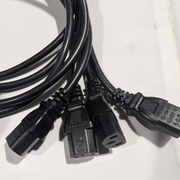 Lian Dung (QTY 4) 3 Feet IEC C13 to C14 AC Power Cable 10A 250V 18AWG 038-003-437