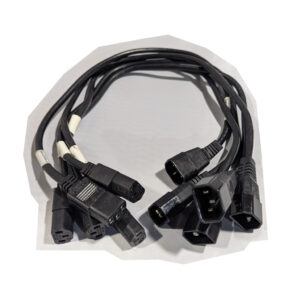 NetApp (QTY 5) AC Extension Power Cords 10A 250V 17 AWG 2.25 Feet IEC C13 to C14 117-00005