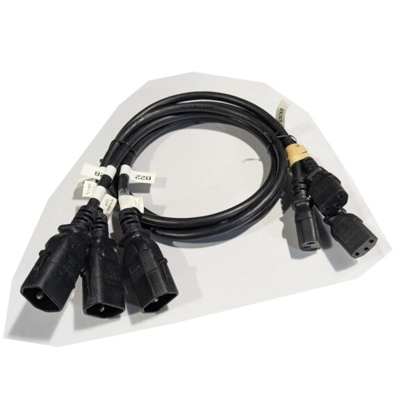 SSEMCO (QTY 3) 3 Ft IEC C13 to C14 Locking AC Power Cords 13A 250V 16AWG Black (171323)