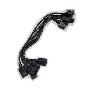Volex (Qty 5) AC Extension Power Cables IEC C19 to C20 2 Feet 16A 250V 14AWG Black E62405