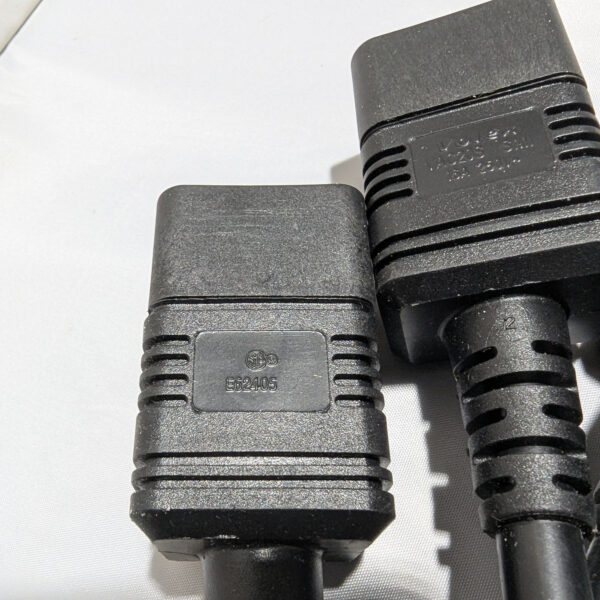 Volex AC Extension Power Cable IEC C19 to C20 2 Feet 16A 250V 14AWG Black E62405 (5) Volex (Qty 5) AC Extension Power Cables IEC C19 to C20 2 Feet 16A 250V 14AWG Black E62405