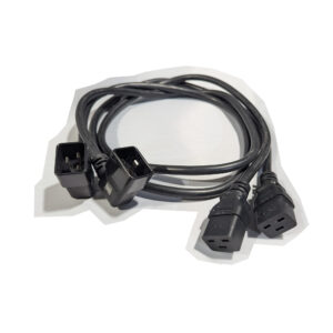 Well Shin (QTY 2) AC Extension Power Cords 16A 250V 14 AWG 4 Feet IEC C19 to C20 E90165-D