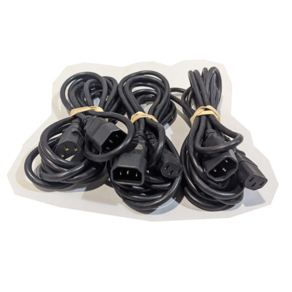 Well Shin (QTY 3) 12 Feet IEC C13 to C14 AC Power Cords 10A 250V 18 AWG (E90165-D)