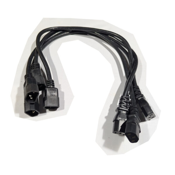 Well Shin (QTY 4) 2 Foot IEC C13 to C14 AC Extension Power Cords 13A 250V 16 AWG (LL57855)