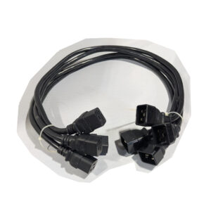 Well Shin (QTY 4) AC Extension Power Cords 20A 250V 12 AWG 3 Feet IEC C19 to C20 E90165-D