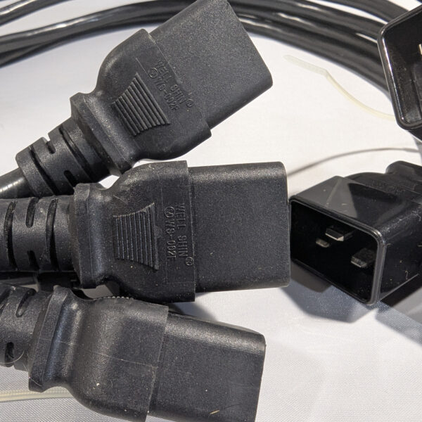 Well Shin (QTY 4) AC Extension Power Cords 20A 250V 12 AWG 3 Feet IEC C19 to C20 E90165-D