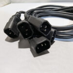Well Shin (QTY 5) E115330 AC Extension Power Cords 10A 250V 18 AWG 3 Feet IEC C13 to C14