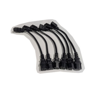 Well Shin (QTY 6) AC Extension Power Cords 10A 250V 18 AWG 1 Foot IEC C13 to C14 (E115330)