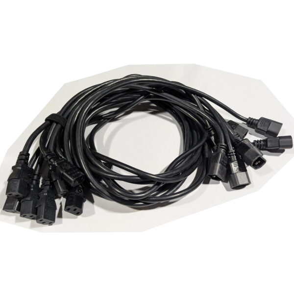 Well Shin (QTY 8) 4 Feet IEC C13 to C14 AC Extension Power Cords 10A 250V 18 AWG (E90165-D)