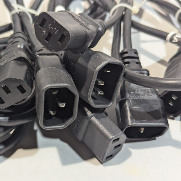 Well Shin (QTY 8) Mixed Length IEC C13 to C14 AC Power Cords 10A 250V 18AWG
