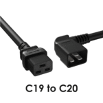 c19 to c20 Well Shin (QTY 2) AC Extension Power Cords 16A 250V 14 AWG 4 Feet IEC C19 to C20 E90165-D