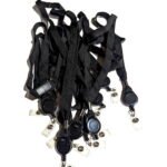 Flat Tubular Lanyard w/ Breakaway & Slotted Reel 5/8" (16 mm) - Quantity 10 Blk