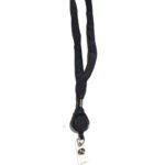 Flat Tubular Lanyard w/ Breakaway & Slotted Reel 5/8" (16 mm) - Quantity 10 Blk