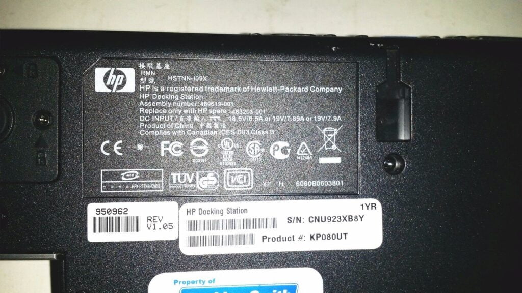 HP Compaq HSTNN-I09X Docking Station KP080AA / 483203-001 Portatile Replicatore Porte