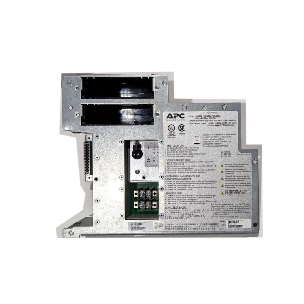 APC Symmetra LX Main Breaker, Comm Card Port & Smart Slots Panel ...